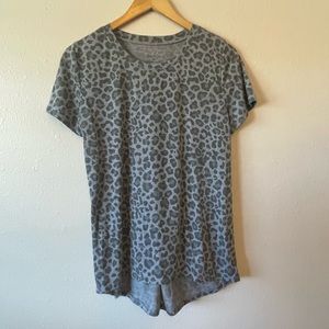 Grey Cheetah-Print Top